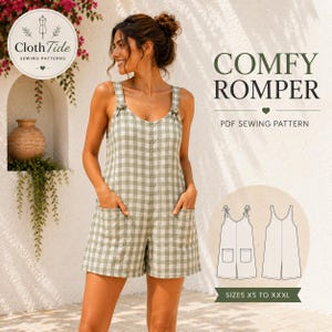 Women's Romper Sewing Pattern PDF | Summer Playsuit Pattern | A4 US Letter A0 Projector | XS–4XL | Digital Download
