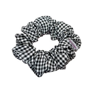 Office Scrunchie | Regular Large Sizes | Black & White Hair Scrunchy | 90s Style Hair Tie | Gift for Her