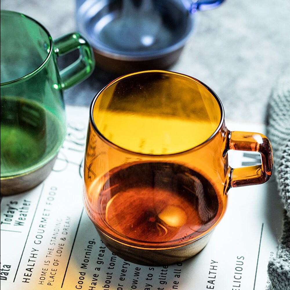 Vintage Glass Mug With Handle Durable Neon Style Coffee Cup Etsy