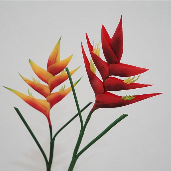 Artificial Heliconia Stem, Fake Tropical Flower Crafts, Home Floral Decor, Bridal Bouquet Filler, Party Bloom Arrangement Centerpiece, Gift