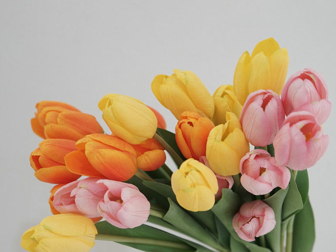 Real Touch Tulip Stem With Leaves Artificial Flower Craft Etsy UK