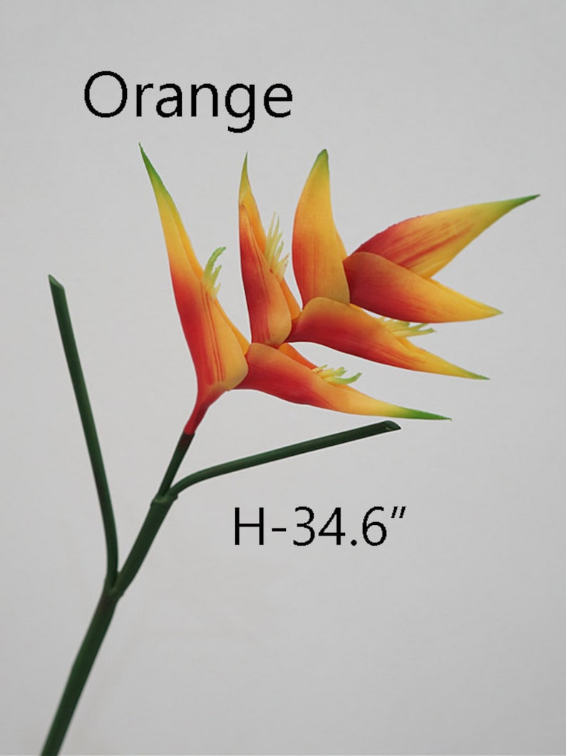 Artificial Heliconia Stem, Fake Tropical Flower Crafts, Home Floral