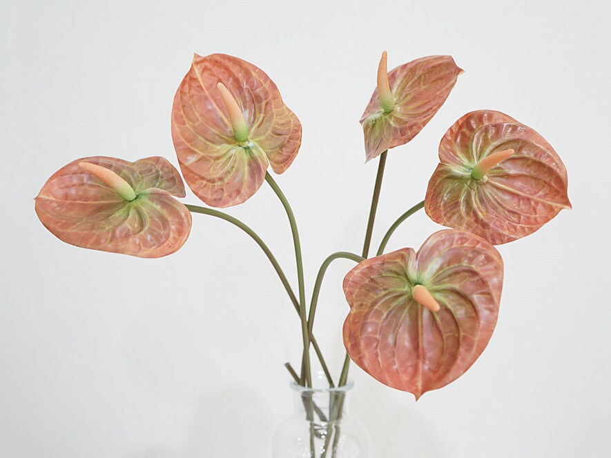 Fake Anthurium Stems Artificial Flower Craft Home Tropical Etsy