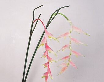 Hanging Heliconia Metallica Stem, Heliconia Flower, Tropical Plant Bloom, Artificial Flower Craft, Home Floral Decor, Wedding Arrangement