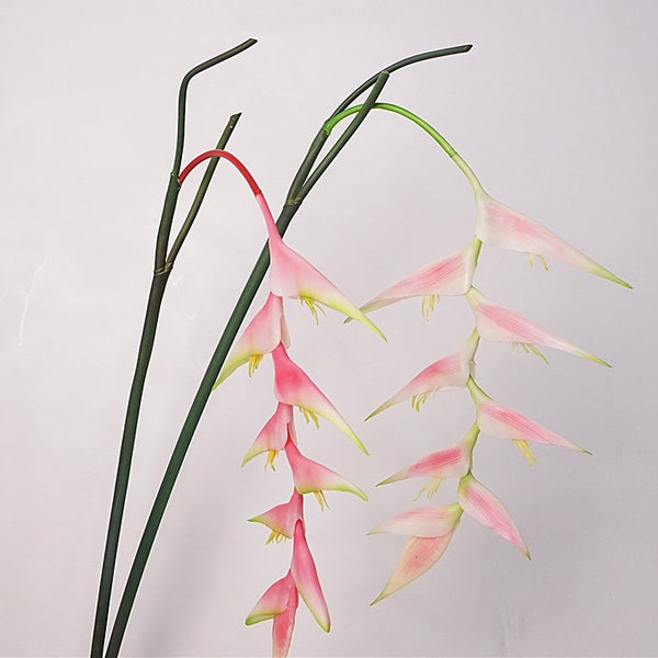 Hanging Heliconia Metallica Stem, Heliconia Flower, Tropical Plant Bloom, Artificial Flower Craft, Home Floral Decor, Wedding Arrangement