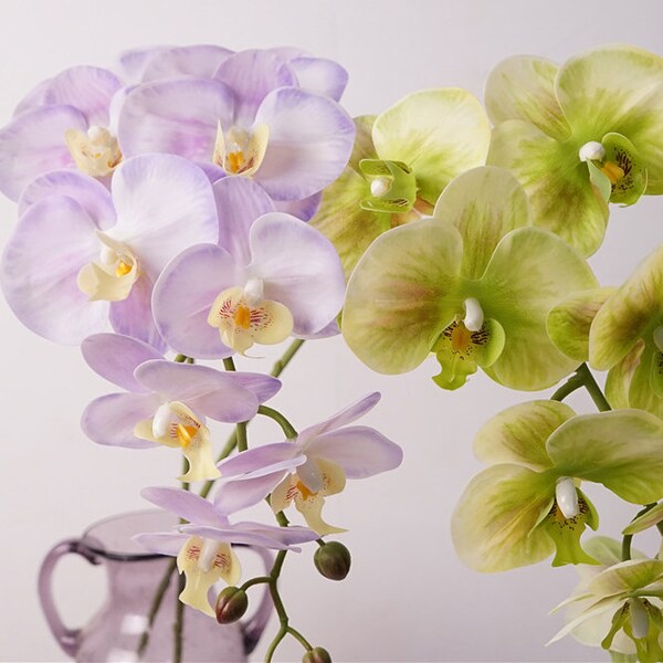 Stelo di orchidea Phalaenopsis, artigianato realistico per orchidee, petalo al tocco reale, fiori artificiali, decorazioni floreali per la casa, centrotavola per composizioni nuziali