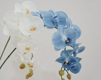 Qualität Phalaenopsis langer Stiel mit Knospen, künstliche Blumenhandwerk, Schmetterlings-Orchidee für Hochzeitsstrauß, Hauptblumendekor, Real Touch-Blütenblatt