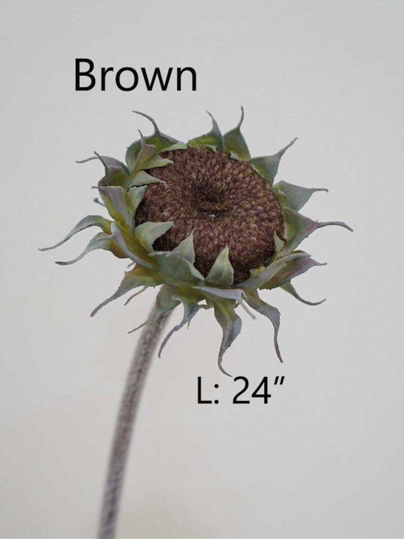 Fake Sunflower Stem With Seeds Artificial Flower Craft Home Etsy