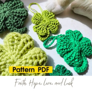 Crochet Shamrock Pattern: Four-Leaf Clover Charm (Digital Download)