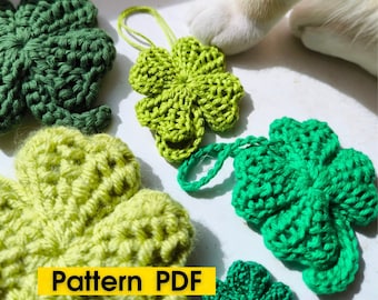 Crochet Shamrock Pattern: Four-Leaf Clover Charm (Digital Download)