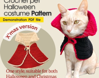 Crochet Pet Costume Pattern: Devil Vampire Cape (PDF Download)
