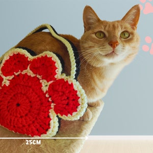 Crochet Cat Paw Bag Pattern: XL Crossbody, Halloween Christmas (PDF Digital Download)