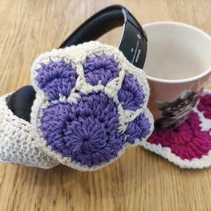 cat dog paws headphone cover airpods max sony xm4/xm5 gift for her earphone cover gift for pet lover crochet pattern gift for him.jpg