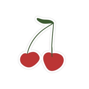 Cute Cherry Cherries Transparent Outdoor Stickers, Die-Cut, 1pcs