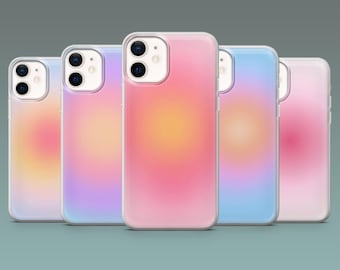 Aura Phone Case Pink Gradient Aesthetic Cover for iPhone 17Pro, 16e, 15, 14, 13, 12, Samsung S25, S24, S23, S22, A16, A55, A25, Pixel 10Pro