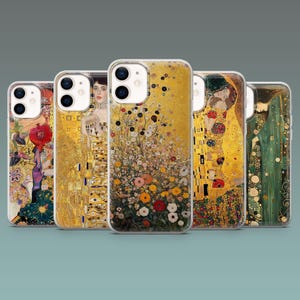 Gustav Klimt Handyhülle Vintage Fine Art Cover für iPhone 16, 15, 14, 13, 12, 11, Samsung S25, S24Fe, S23, S22, A16, A55, A25, Pixel 9Pro, 8
