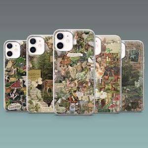 Cottage core Phone Case Green Aesthetic Cover for iPhone 17Pro, 16, 15, 14, 13, 12, Samsung S25, S24, S23, S22, A16, A55,A25, Pixel 10Pro, 9
