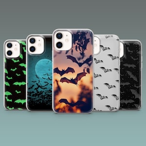 Aesthetic Bat Phone Case Gothic Pattern Cover for iPhone 17Pro, 16, 15, 14, 13, 12, Samsung S25, S24, S23, S22, A16, A55,A25, Pixel 10Pro, 9