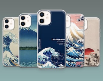 Hokusai schilderij telefoonhoesje Japanse kunst cover voor iPhone 17, 17e, 16e, 15, 14, 13, 12, Samsung S26, S25Fe, S24, A16, A56, Pixel 10Pro, 10a