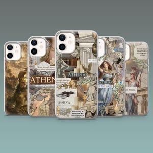Athena Phone Case Goddess Mythology Cover for iPhone 16, 16Pro, 15, 14, 13, 12, 11, Samsung S25, S24, S23, A16, A56, A55, Pixel 9Pro, 8A, 7A