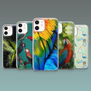 Vibrant Parrot Phone Case Cute Bird Cover for iPhone 16, 16Pro, 15, 14, 13, 12, 11, Samsung S25, S24, S23, A16, A56, A55, Pixel 9Pro, 8A, 7A