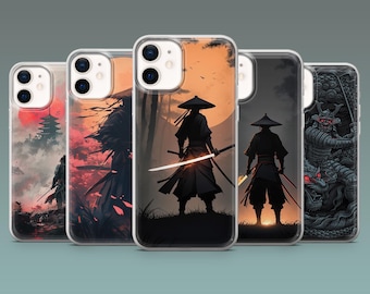 Telefoonhoesje met Japanse Samurai-print, Japan Katana-cover voor iPhone 18Pro, 17, 16e, 15, 14, 13, Samsung S26, S25Fe, S24, A16, A56, Pixel 11, 11Pro