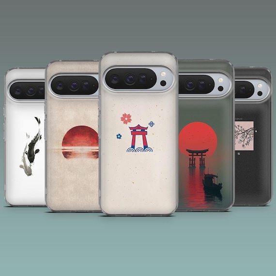 Japanese Phone Case Minimal art Cover for Google Pixel 11, 11Pro, 10Pro, 9A, 9, 8A, 7, iPhone 17Pro, 16, 15, Samsung S25Fe, S24, A17, A16