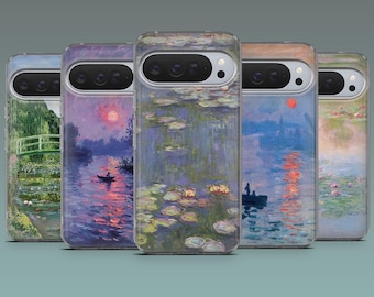 Oil Painting Phone Case Monet Art Cover for Google Pixel 10, 10Pro, 9Pro, 9A, 9, 8A, 7, 6, iPhone 17, 16, 15, Samsung S25Fe, S24, A17, A16