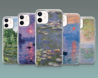 Claude Monet Phone Case Aesthetic Paintings Cover for iPhone 17, 17e, 16e, 15, 14, 13, 12, Samsung S26, S25Fe, S24, A16, A56, Pixel 10, 10a