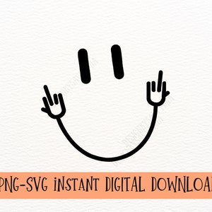 Middelvinger stopcontact Smile Meme Elektricien PNG l Smileygezicht met middelvingers omhoog png svg l Instant Download l Transparant