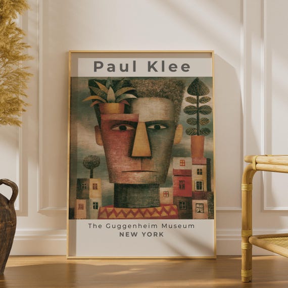 Paul Klee Wall Art Print, Guggenheim Museum New York, Abstract Face Artwork, Colourful Decor