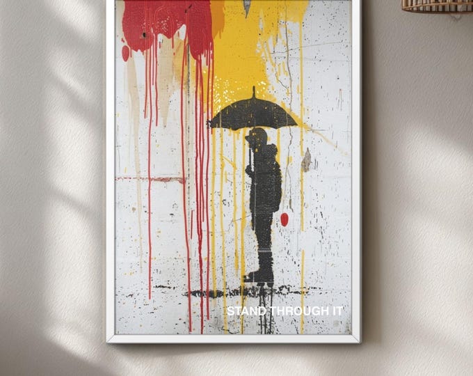 Street Art Print, Black White Art, Resilience Quote, Edgy Home Decor