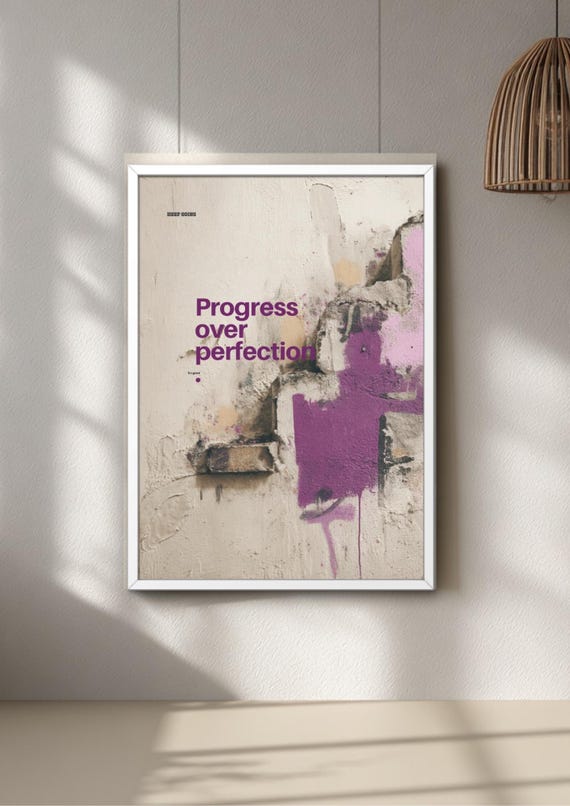 Graffiti Wall Art Poster Print, Purple Quote, Modern Minimalist Decor