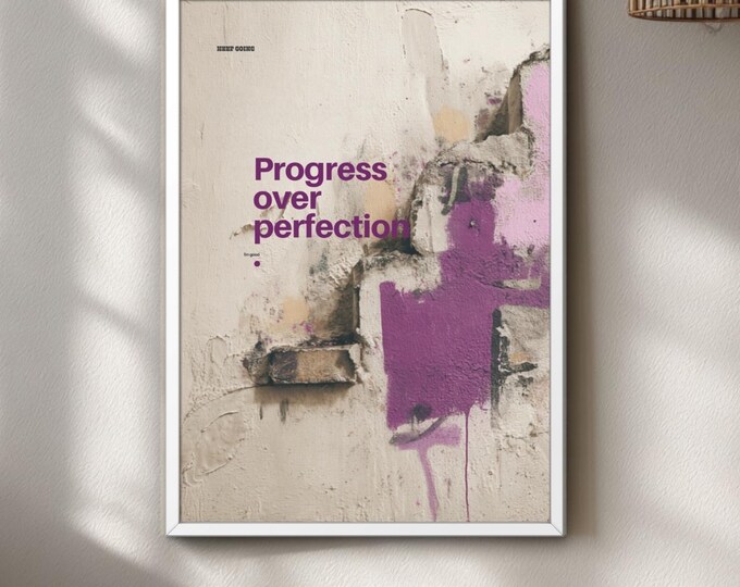 Graffiti Wall Art Poster Print, Purple Quote, Modern Minimalist Decor