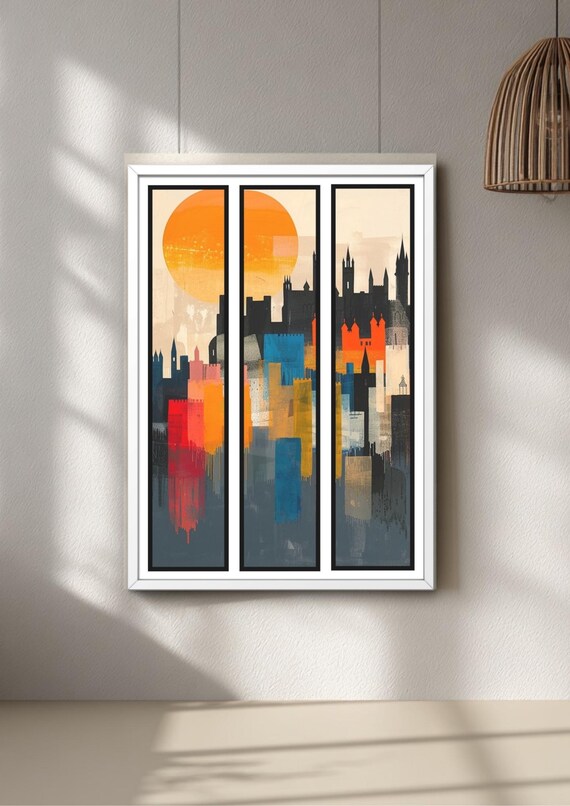 Edinburgh Print, Modern Scotland Art, Colorful Geometric Wall Decor