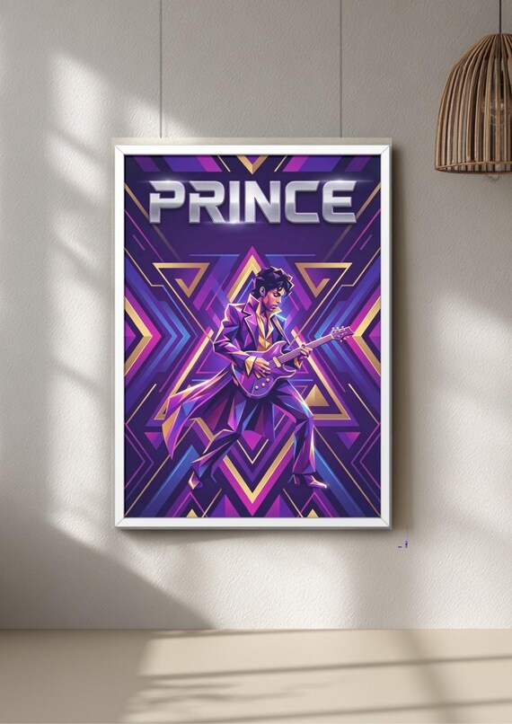 Prince Art Print – Bold Purple Pop Art Poster for Music Lovers