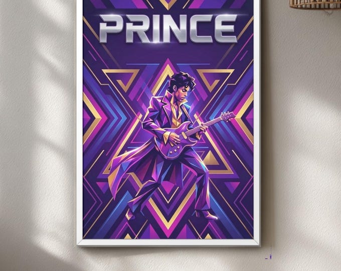 Prince Art Print – Bold Purple Pop Art Poster for Music Lovers