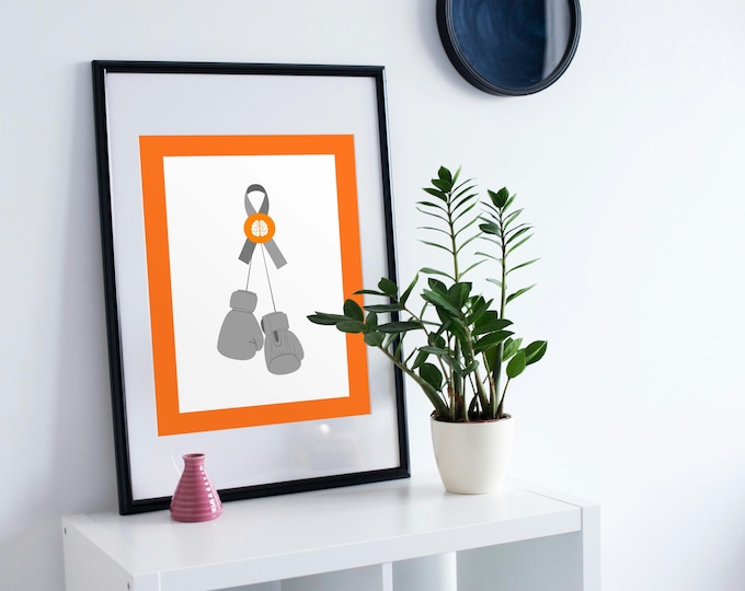 Brain Tumor Awareness Boxing Gloves Print