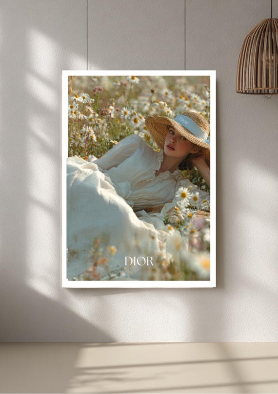 Dior Wall Art luxury poster print, floral countryside decor