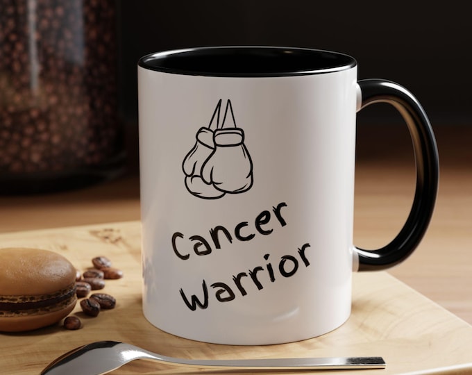 Cancer Warrior Boxing Gloves Mug | Accent Coffee Mug 11oz