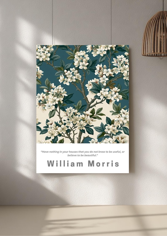 William Morris Art Print – Thorn & Blossom, Blackthorn Garden Study, Home Decor