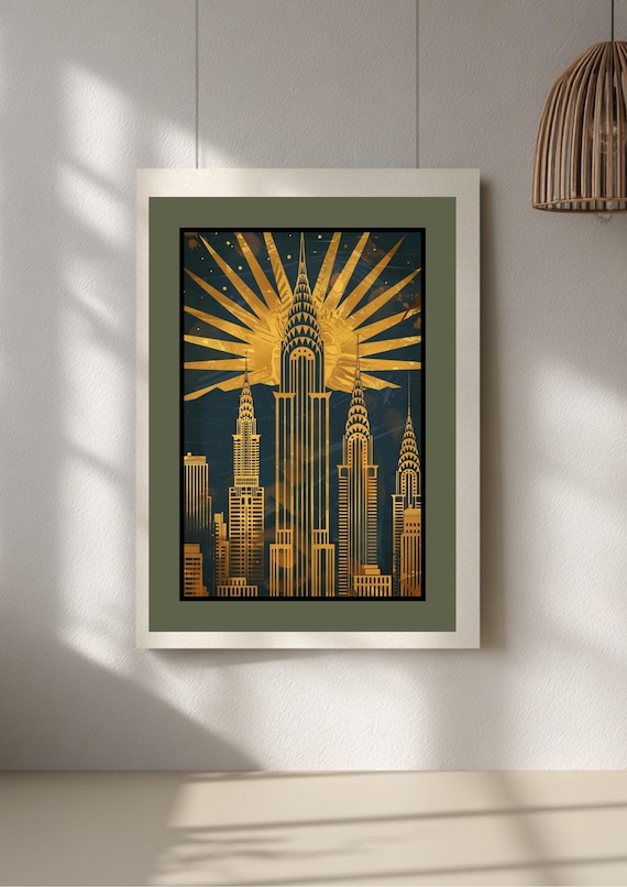 New York Art Deco Print – Skyline & Cityscape Wall Art