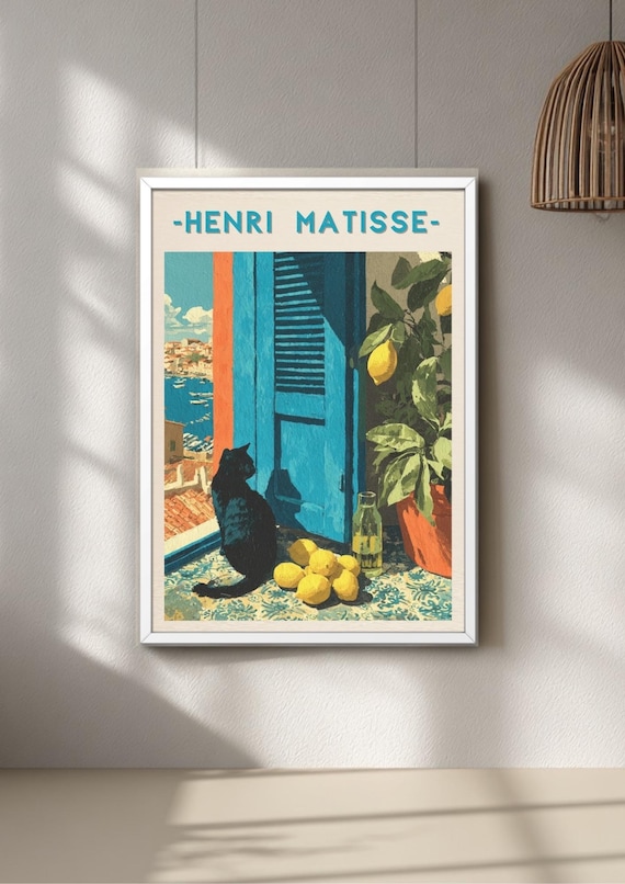 Matisse poster exhibition poster, Mediterranean still life print, bright home decor