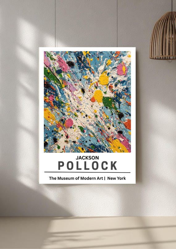 Jackson Pollock Abstract Art Print – Colorful Drip Painting, Modern Wall Decor