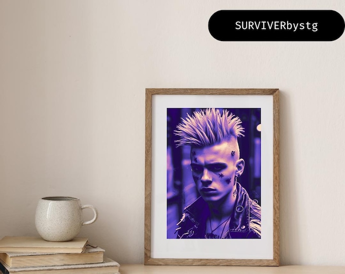 Print; Punk Union Jack Art | Edgy British Decor (A4 Digital Download)