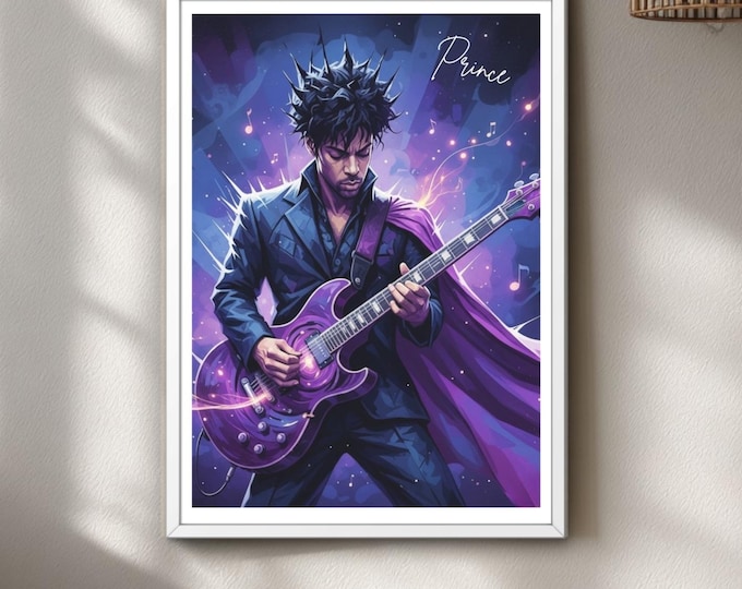 Prince Iconic Art Print – Vibrant Music Legend Wall Art Poster