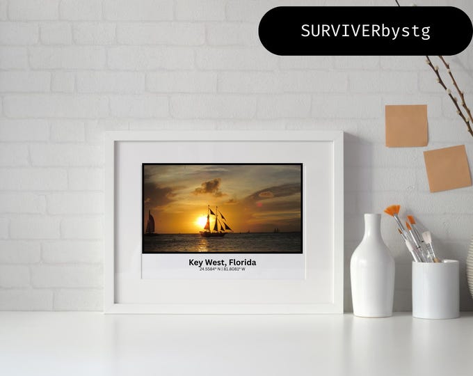 Print; Key West Sunset | Nautical Sailing Art | Coastal Decor (Digital Download)