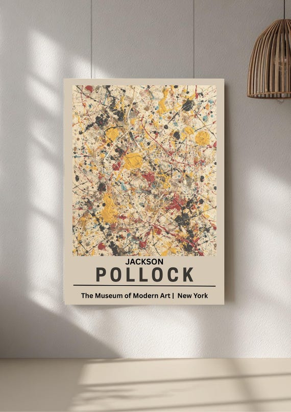 Jackson Pollock Abstract Art Print – Colorful Drip Painting, Modern Wall Decor
