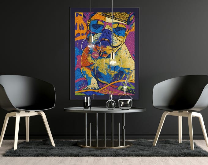 Bulldog Pop Art Print: Colourful Street Art Dog Decor