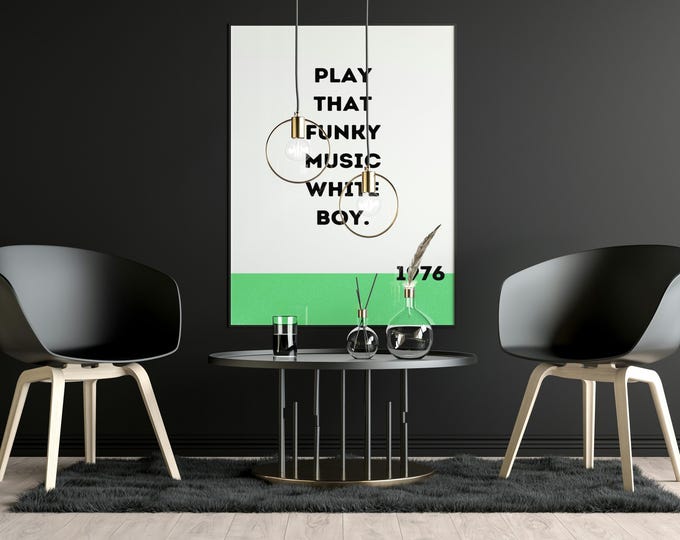 70s lyric poster: Retro Wild Cherry 1976 Funky Music Wall Art Print